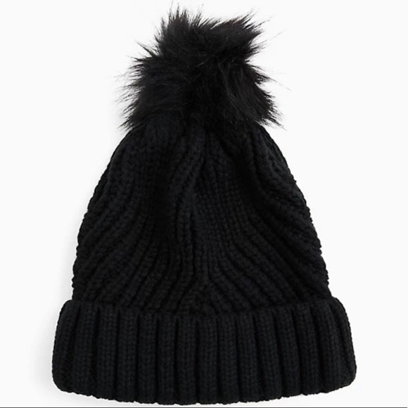 torrid Accessories - NWT Torrid Black Ribbed Pom-Pom Beanie